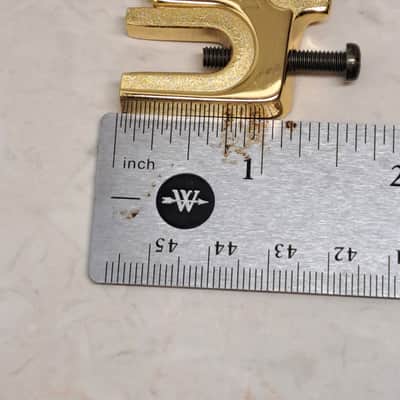Ibanez Rare Vintage Short Stop Schaller Style Wraparound Guitar Bridge - Patent Pending Japan-70's - 90's - Gold Finish image 11