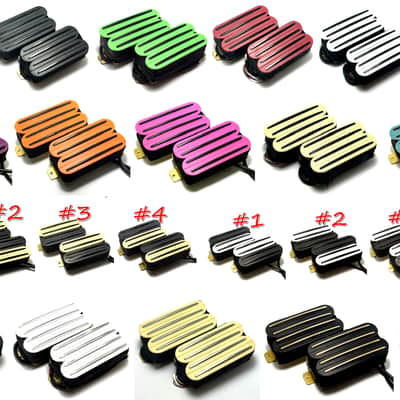 Dragonfire Quad Rail Humbuckers, Hot Overwound 23K Rails Pickup Set ~ Teal with Black Rails image 5