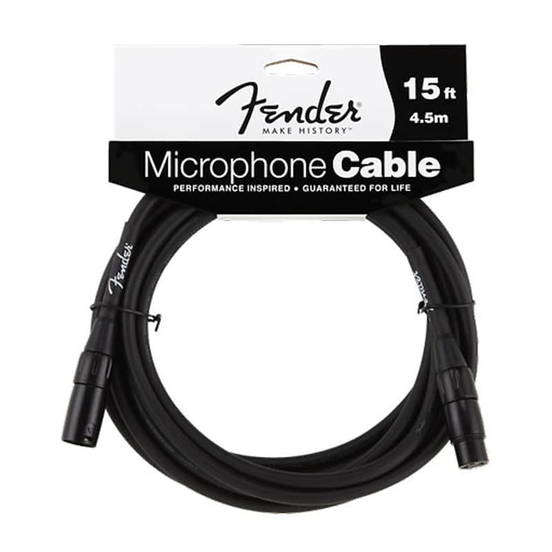 Fender Performance Series Microphone Cable, Black - 15 ft. image 1
