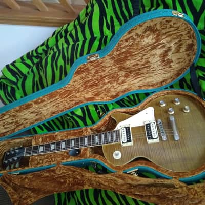 Bacchus Live Road 2000s - Reliced Amber Flame Top, Killer Look and Tones, Blue Tweed Hardshell Included image 4