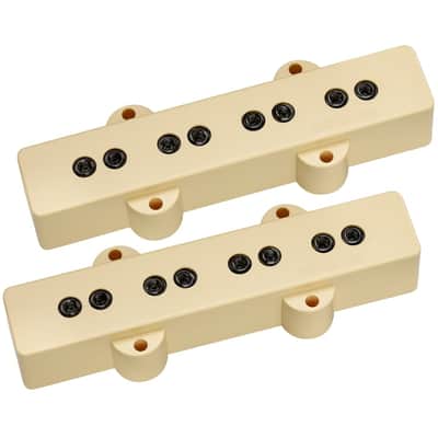 DiMarzio DP123CR Model J Neck & Bridge Set - Cream / Black Pole Pieces image 3