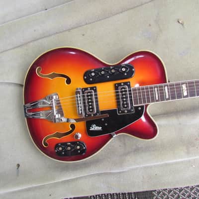 1960's Sano S-90 Semi Hollow Body Guitar W/OHC Cherry Sunburst Made In Italy Sano Wacky Guitar image 5