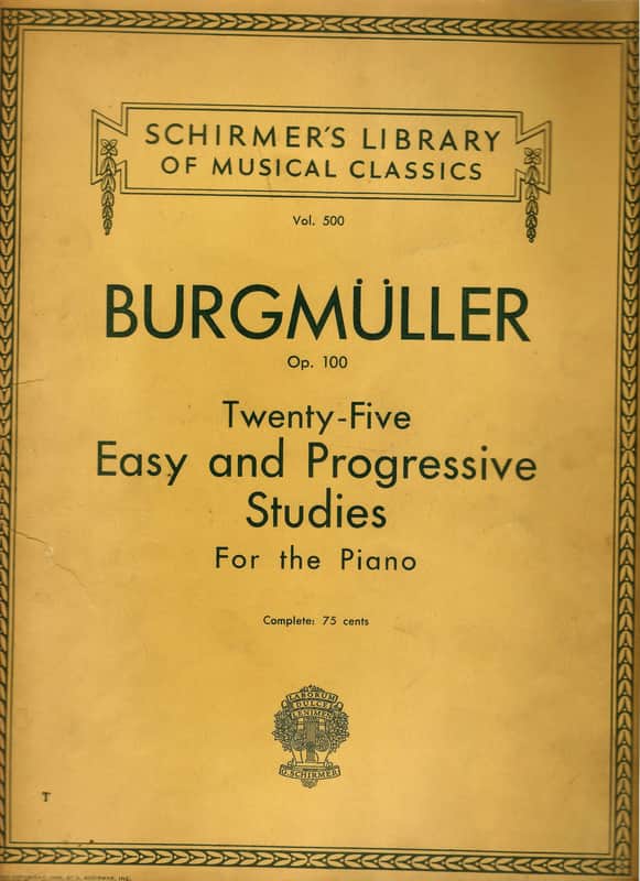 Burgmuller Twenty-Five Easy and Progressive Studies For the Piano Expressly Composed for Small Hands Op.100 Schirmer's Library of Musical Classics Vol. 500 1931 edition image 1