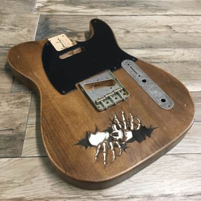 FRANCHIN Mars guitar body Aged Laser-cut Skulls drawings Natural Alder Halloween T-Style Made in Italy - Stock piece #19571024 image 9