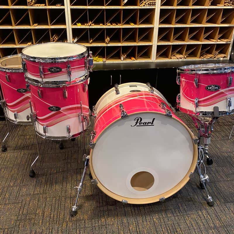 Pearl Vision Birch 5 Piece Shell Pack - White/Pink Swirl image 1