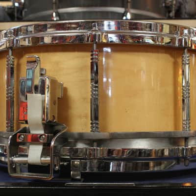 2000s Pearl 6.5x14 Free Floating Snare Drum in Natural Maple image 4