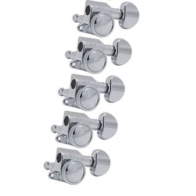Genuine Grover 505C6 Mid-Size Roto-Grip Locking Rotomatic 6 Inline tuners, Chrome