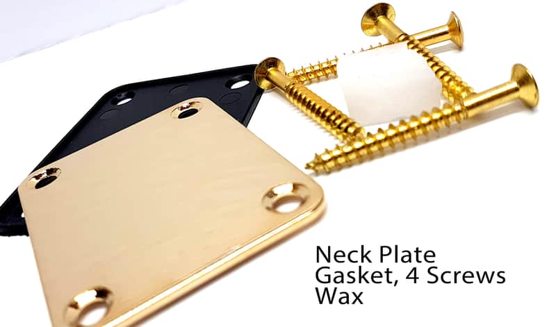 Brio Neck Plate, Neck Screws, Gasket and Wax Gold image 1