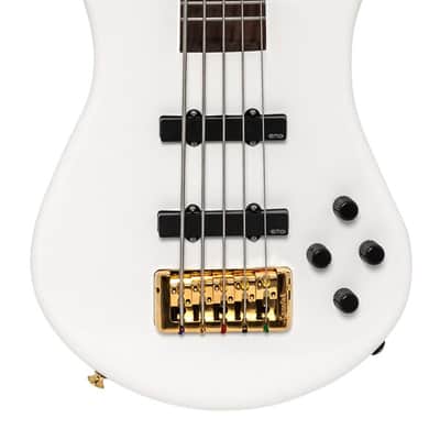 Spector SXEURO5WHCL Electric Bass Guitar, Euro Classic, 5-String, Active, Solid Wh ite Gloss image 1