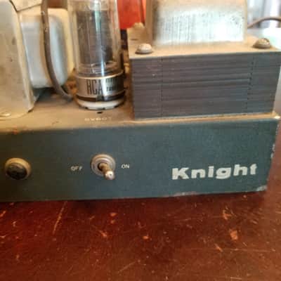 Knight rare 83SX234 10 watt mono tube amplifier 2E26 not 6V6 push pull 1955 - blue wrinkle paint image 5