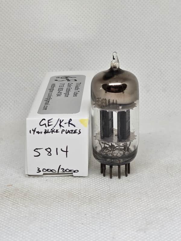GE / Ken-Rad 5814 Black Plate Perfectly Balanced Single NOS 12AU7 12AU7A 5814A image 1
