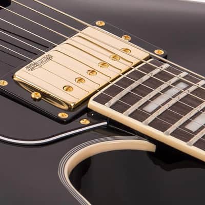 Vintage VSA500GBK ReIssued Semi Acoustic Gloss Black image 5