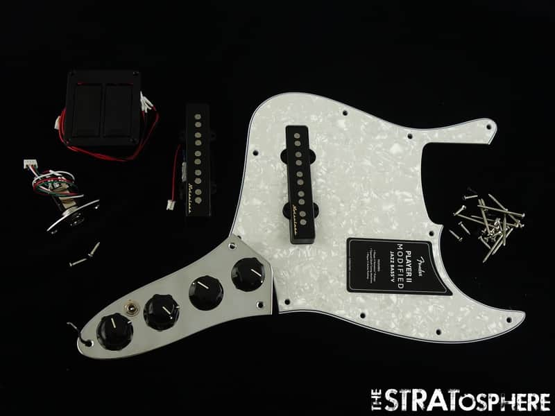 Fender Player II Modified Active Jazz Bass V 5 LOADED PICKGUARD, White Pearloid!