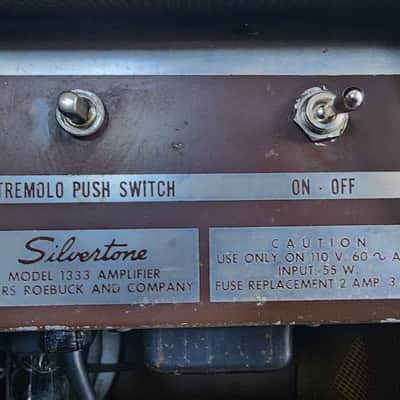 Silvertone Model 1333 Guitar Combo tube amp 1950s - Tweed - RESTORED image 7