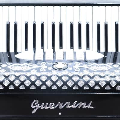Guerrini Model 624 Black Piano Accordion 120-Bass 41-Key 5-Treble Switch w/Case image 5
