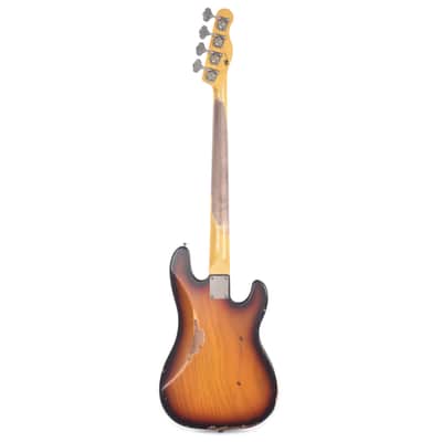 Nash PB-55 3-Tone Sunburst Medium Relic LEFTY w/Lollar Pickups &1-Ply White Pickguard image 5