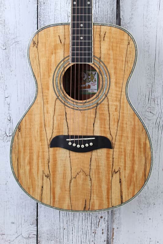 Oscar Schmidt OF2SM Acoustic Guitar Spalted Maple Top Natural High Gloss Finish image 1