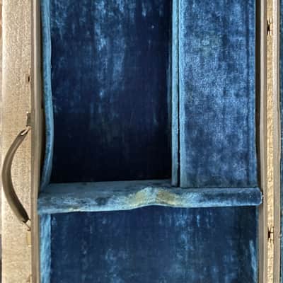 Vintage 1960’s Epiphone Newport Short Scale Bass Hardshell Case Gray Tolex Blue Interior CASE ONLY Extremely Rare image 1