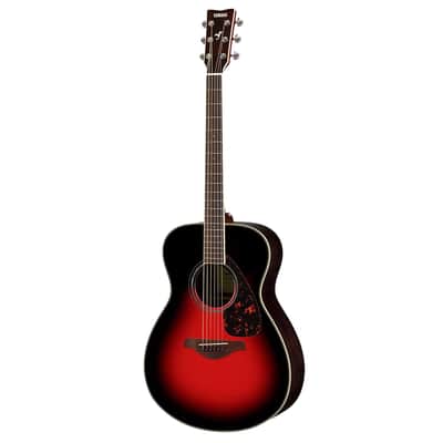 Yamaha FS830 Concert Acoustic Solid Sitka Spruce Top Rosewood Dusk Sun Red image 2