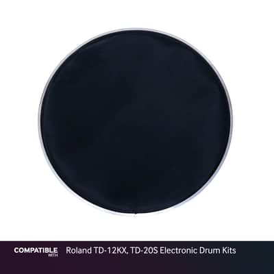 Black 12" Mesh Drum Head for Roland TD-12KX, TD-20S Electronic Drum Kits image 1