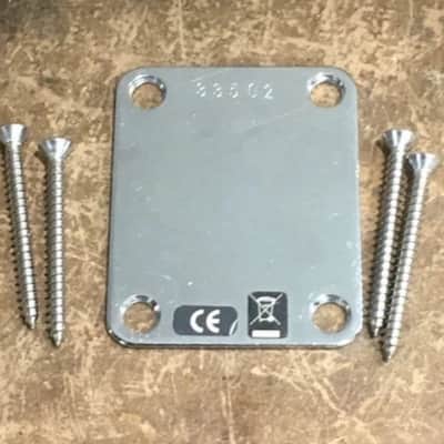 Vintage Fender Neck Plate w/ Custom Engraved 1959 Reissue Serial Light NOS Chrome Aged image 1