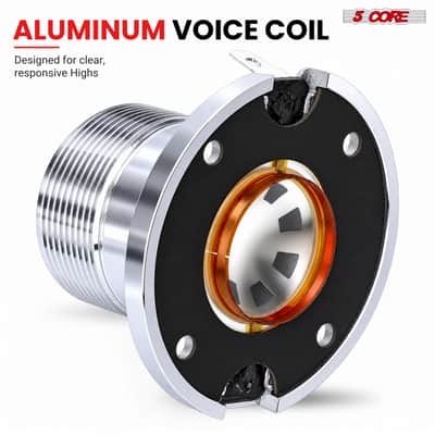 5 Core 1.5 Inch Super Tweeter 250W 8Ohm Pro Audio Aluminum Replacement Neodymium Bullet Horn image 4