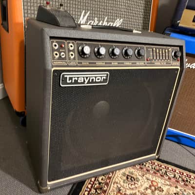 Traynor TS-75 Solid State Electric Guitar Combo Amplifier Early 80's - Black-Grey image 5