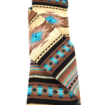 Light Blue Native American Thunderbird Handmade Guitar Strap image 2