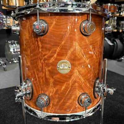 ~WOW!~ Early DW Collector's Standard Maple 4-Piece 10/12/14/20 Drum Kit Set in Natural Gloss Lacquer over Exotic Okuome Feather with Chrome Hardware image 6