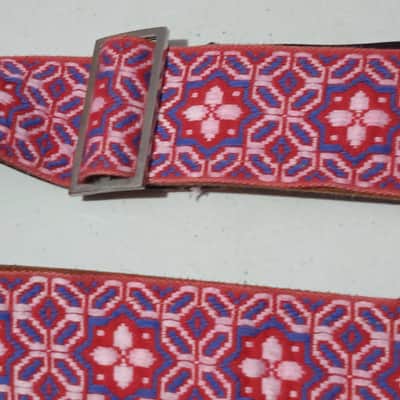 Tom's Vintage Straps made in France Ace style flower red blue & white image 4