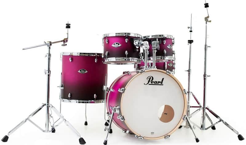 Pearl Export Series 5-Piece Drum Kit - 22/14SD/16FT/12/10 Hardware Raspberry Sunset image 1