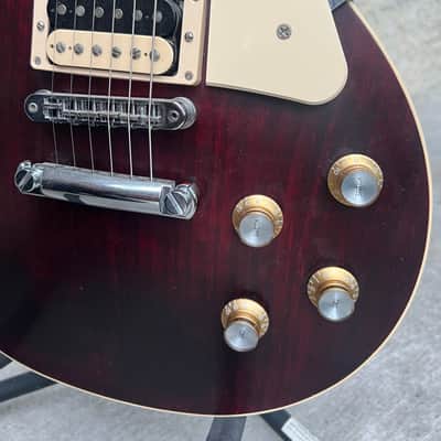 Gibson Les Paul Traditional Pro V Satin Mahogany Top 2020 - Satin Wine Red image 8