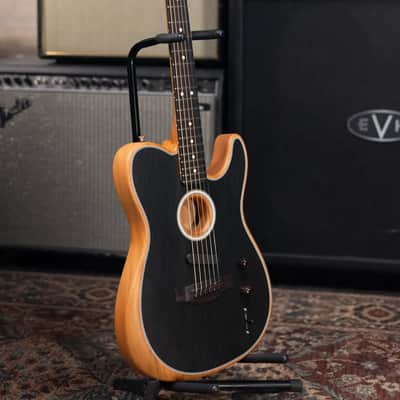 Fender Acoustasonic Player Telecaster Electric Guitar - Brushed Black with Structured Gig Bag image 14