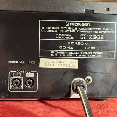 Pioneer CT-W404R Stereo Double Cassette Deck - One Side Non-Functioning image 9