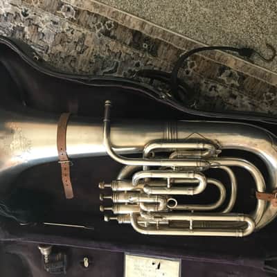 York and Sons Euphonium 4 valve  Vintage  Silver image 2