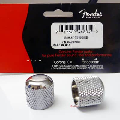 Genuine Fender Original Tele/Telecaster or Precision Bass Dome Knobs - Chrome image 3