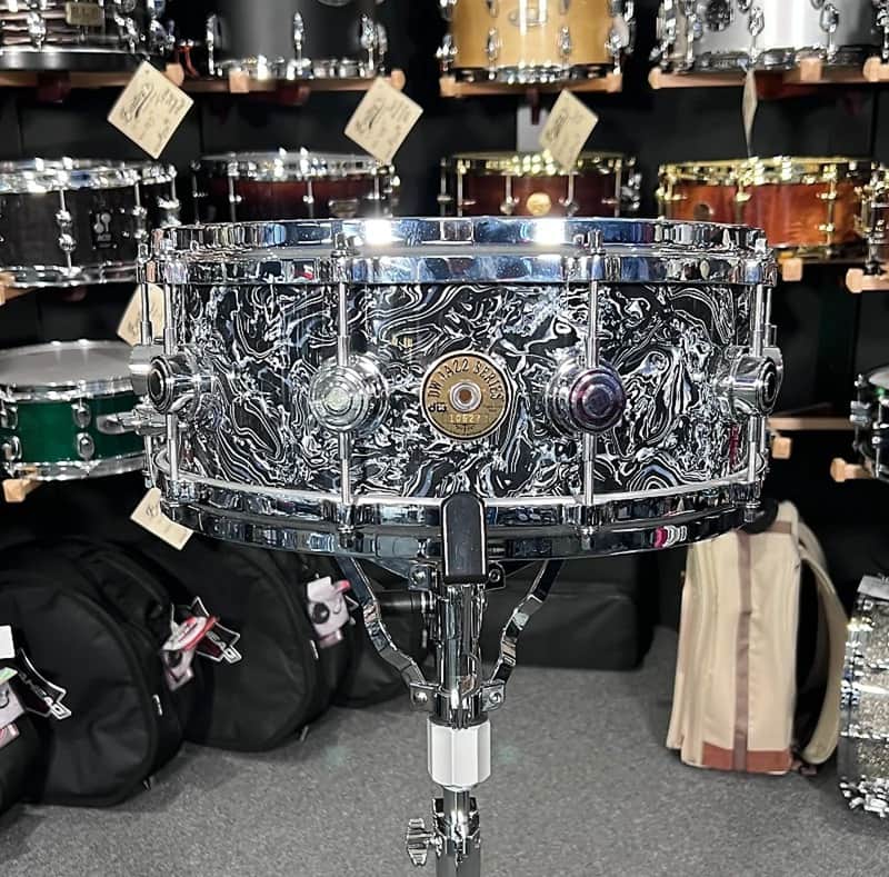 ~WOW!~ Peter Erskine's DW Jazz Series Maple/Gum 5.5x14" Snare Drum in Black Abalone with Die-Cast Hoops image 1