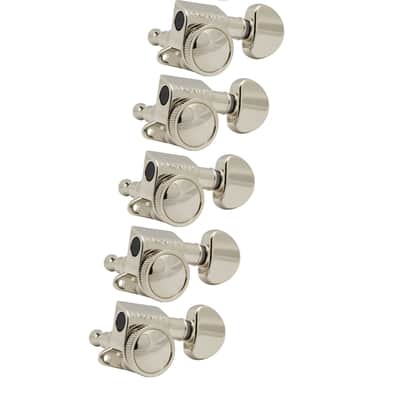 Grover 505N6 Mid-Size Roto-Grip Locking Rotomatic Tuners 6 In-Line, Nickel Finish image 2