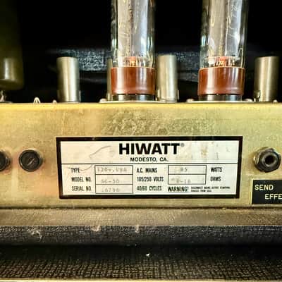 Hiwatt CUSTOM LEAD 50 watt tube amplifier original vintage Modesto sterling era amp image 4