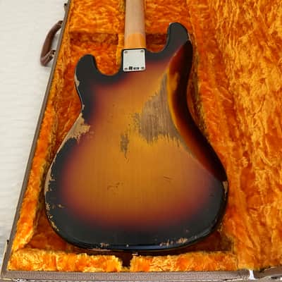 2019 Fender Custom Shop Limited Edition 1960 Precision Bass Heavy Relic  2019 - 3-tone Sunburst Nitro image 3