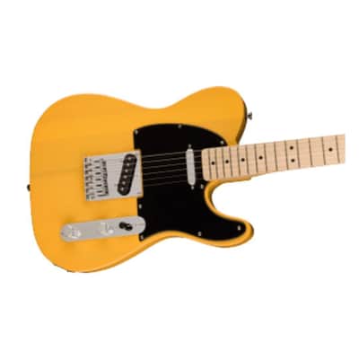 Squier Sonic Telecaster 6-String Right-Handed Electric Guitar with Maple Fingerboard, 1-Ply Black Pickguard, and Satin Urethane Neck Finish (Butterscotch Blonde) image 5