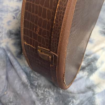 Vintage RARE 1958 to 1962 Gibson Brown Faux Alligator Burgandy Interior ES 335 330 Soft Shell Electric Guitar Case image 4