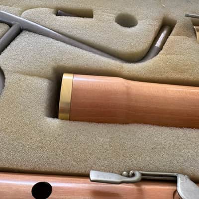 Vintage Moeck Tuju Bass Recorder in Natural Maple w/ Brass Rings image 7