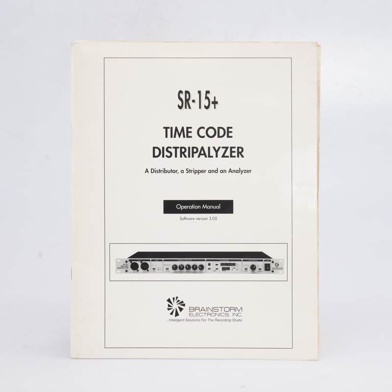 Brainstorm SR-15+ Timecode Distripalyzer Operation Manual #53776 image 1