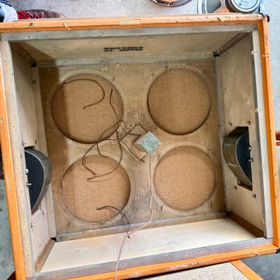 Orange 412 speaker cabinet 1970’s - Wicker original vintage UK England unloaded empty image 6