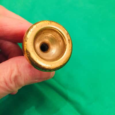 New York Bach-Old-style 1930's-Original Gold Plated Cornet Mouthpiece-7C-Nice! image 5