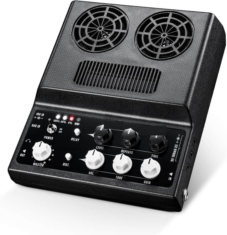 Electric Guitar Amp, Rechargeable Guitar Amp 20W, Distortion, Delay Effect, Bluetooth, Guitar Amp Combo for Daily Practice, Travel image 1