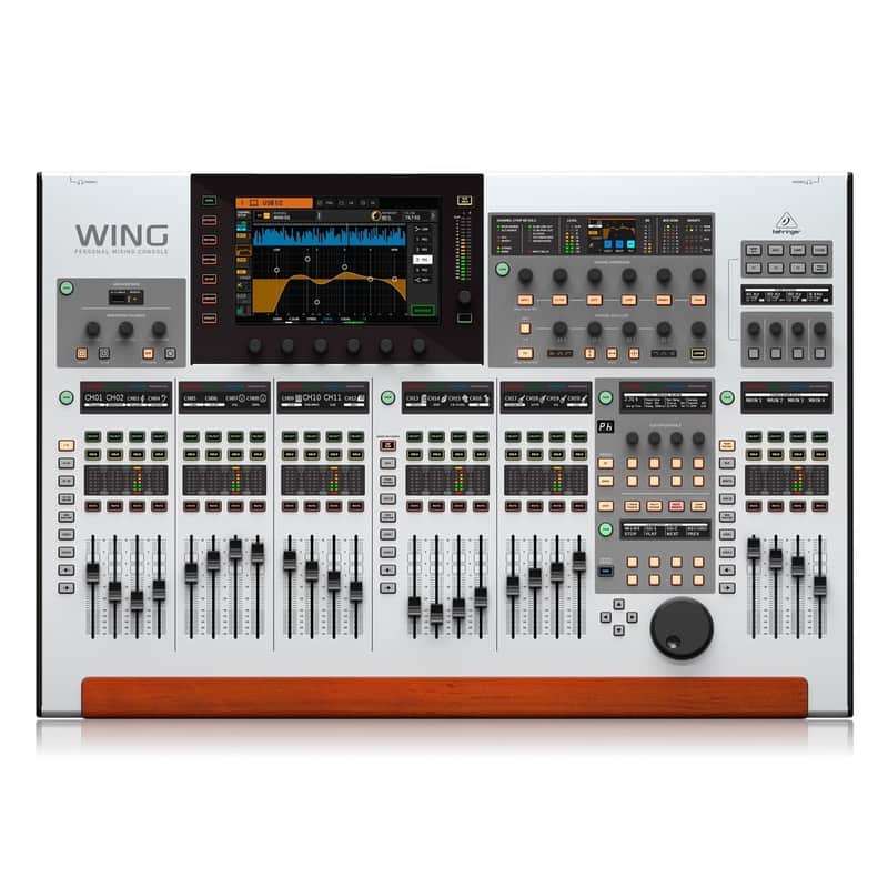 Behringer Wing 48-Channel 28-Bus Full Stereo Digital Mixing Console with 24-Fader Control Surface and 10″ Touch Screen image 1