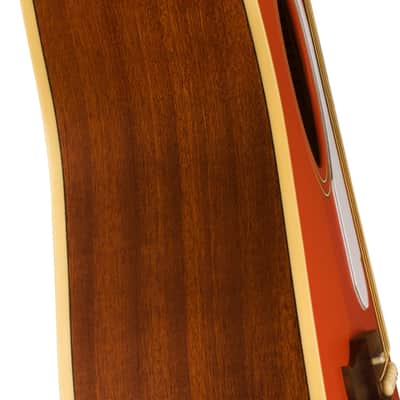 Fender California Series Malibu Player Parlor Acoustic Electric, Fiesta Red image 7