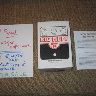 lightly handled - mostly very clean Electro Harmonix EMPTY CARDBOARD BOX and printout copy of Owner's Instructions ONLY for USA Big Muff Reissue (NO Pedal, NO original paperwork) image 1